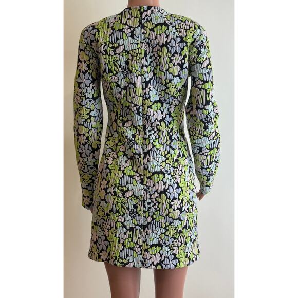Stine Goya Lecce Mini Dress Womens S Black Multicolor Floral Jacquard Knit - Picture 4 of 13